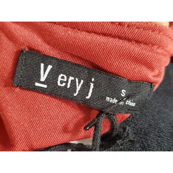 Very J Women Red Cotton Round Neck Short Sleeve Casual Knee Length Dress Small - Picture 12 of 15